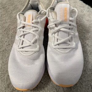 Adidas Women’s White Sneakers Neon Sole Size 8.5